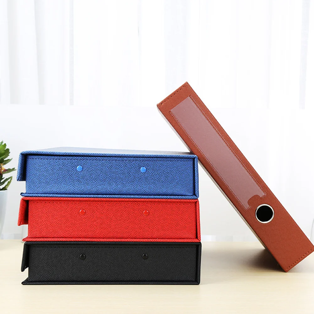 

A4 PU Leather Paper Document Holder Writing Memo Folders Practical Simple Clipboard Profile Clip Box for Home Office School (Bla