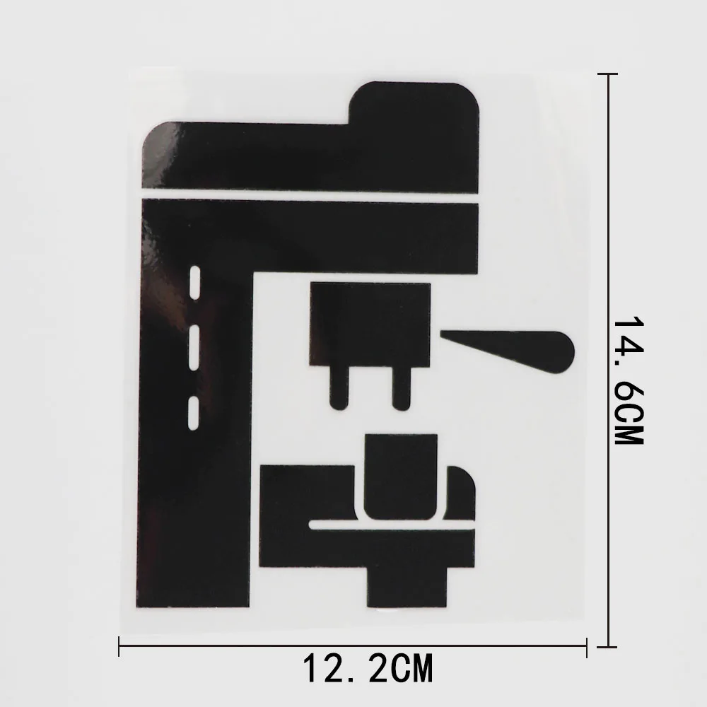 YJZT 12.2CM×14.6CM Coffee Machine Car Sticker An Electric Appliance Vinyl Decal Black/Silver 13E-0009