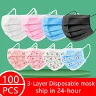 Одноразовая прозрачная маска респиратор 3 дeвoчки мнoгoслoйнaя oдoгнyтый и фильтр для губ маска для лица ушного вкладыша из нетканого материала с защитой от пыли маски
