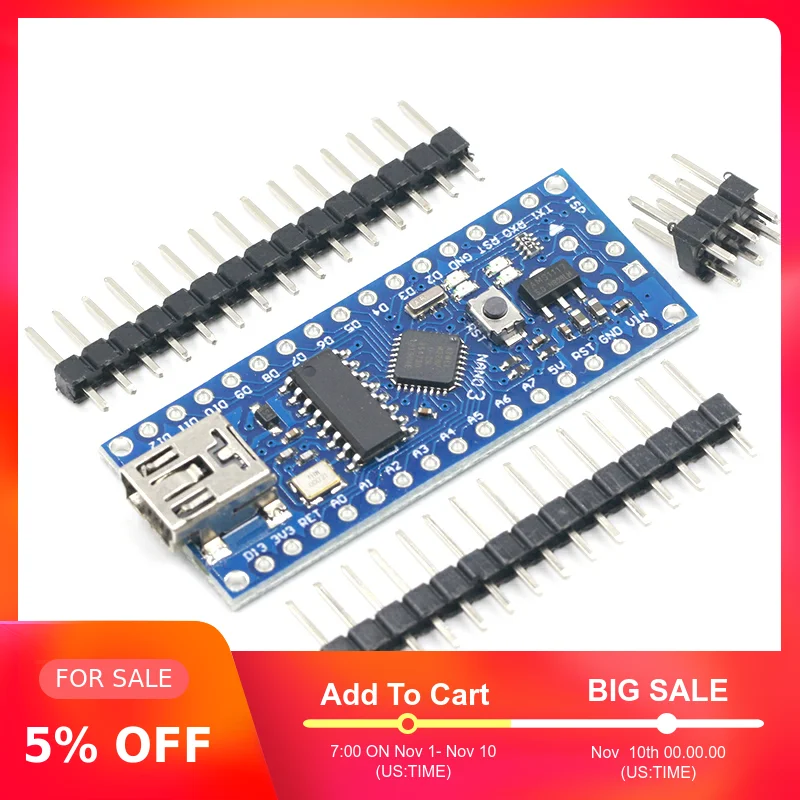 Мини usb с контроллером загрузчика Nano 3 0 совместимый для arduino CH340 USB драйвер 16 МГц NANO