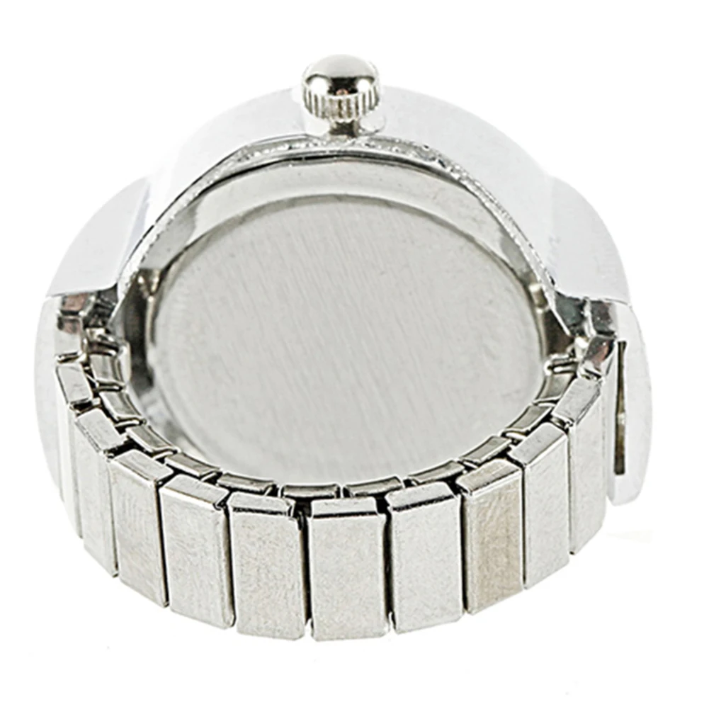 

Women's Girls' Sleek Steel Round Dial Elastic Creative Quartz Finger Ring Watch