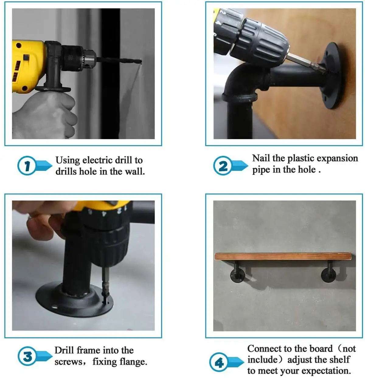 4 шт. 8 х15 см железный кронштейн для полки труб | Обустройство дома