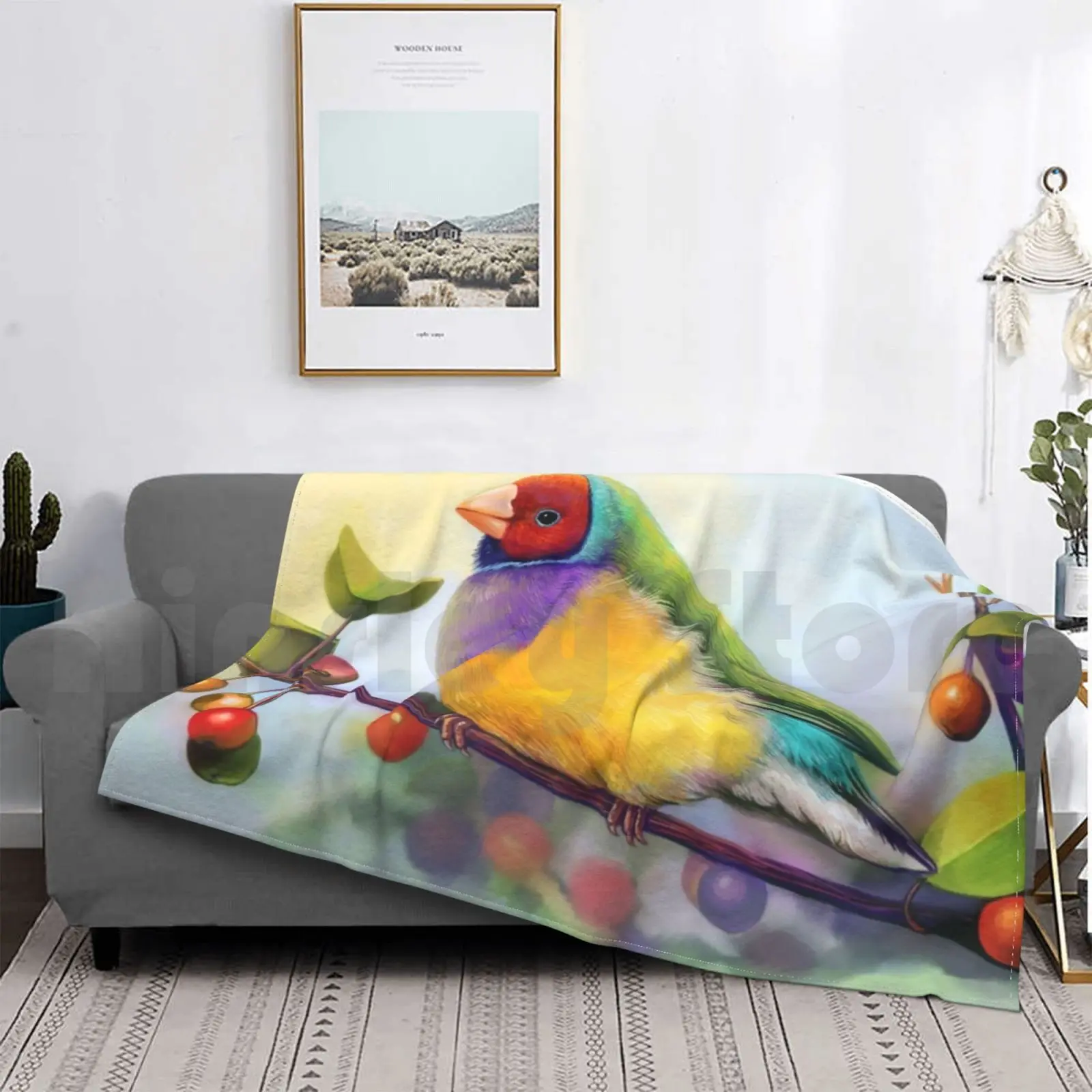 Реалистичное одеяло с рисунком Gouldian Finch супермягкое теплое тонкое дамское