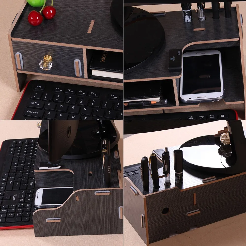 Wooden Monitor Stand Riser Computer Contertop Organizer With Storage Slot Holder | Компьютеры и офис