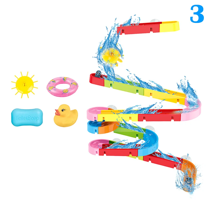 

Bathtub Marble Run Game Bath Toy Suction Cup Track DIY Free Combination Bathtub Water Toys for Kid NSV