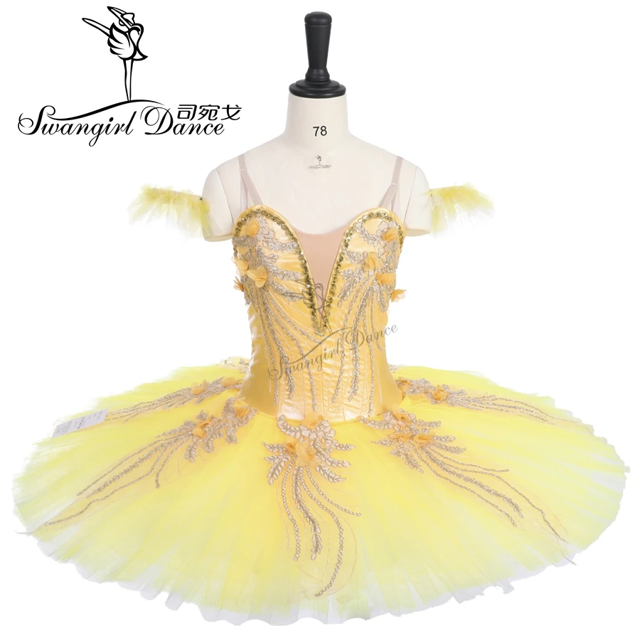 Новое поступление желтая балетная пачка с цветами бандаж классическая для