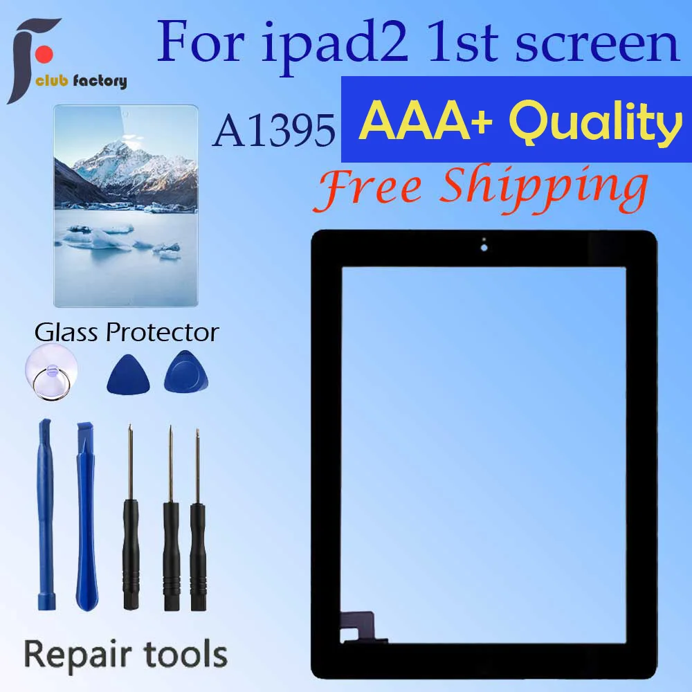 IPad 2 сенсорный экран A1395 A1396 A1397 сенсорный дигитайзер сенсорная стеклянная панель рамка сенсорный экран запасная Передняя стеклянная панель