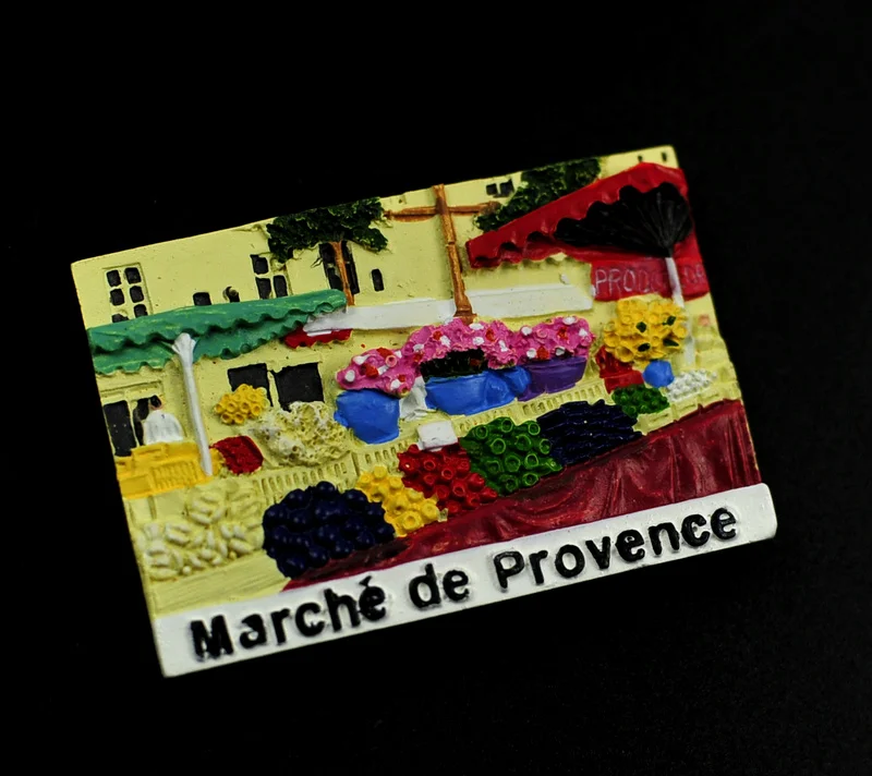 Квадратный магнит для холодильника 3D Французский Прованс лаванда дорожный