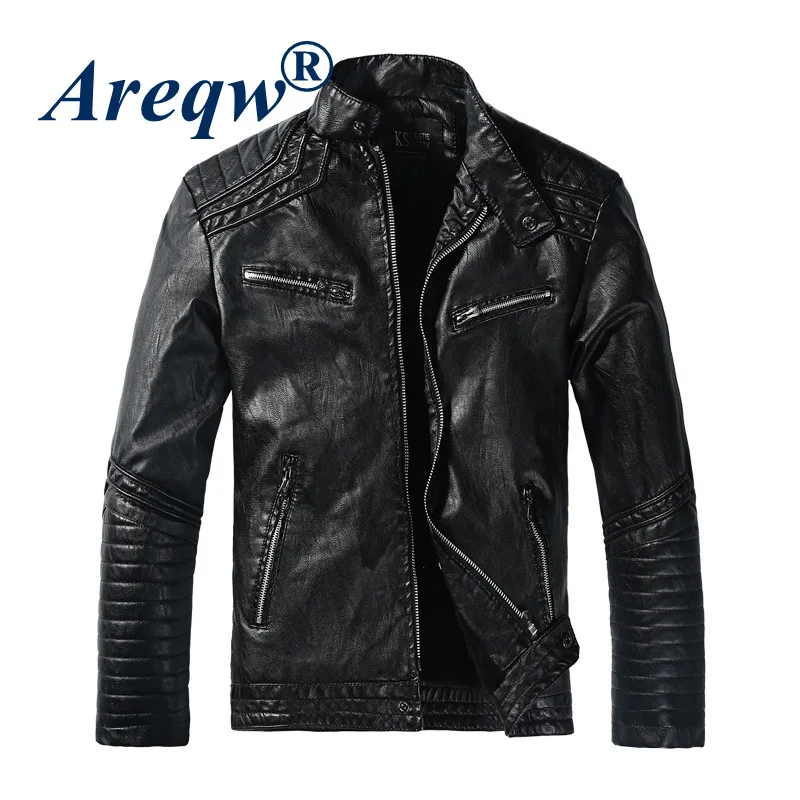 

Plush Men's Leather Men's Motorcycle Clothing New Men's Pu Coat 2021 Large Size Leather Jacket