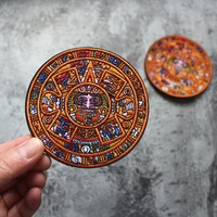 sun stone full embroidered patch maya calendar logo armband aztec sun stone badge military helmet backpack jacket patches