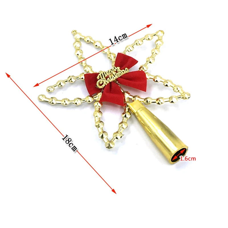 1 шт. Блестящий золотистый Серебристый звезда Рождественская елка Топпер DIY