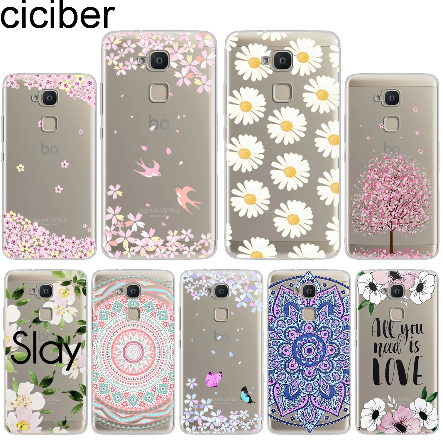 Ciciber Funda для BQ Aquaris U2 C U X5 V VS X2 X Plus Lite Pro E5 s M5 M5.5 FHD мягкие силиконовые чехлы телефонов