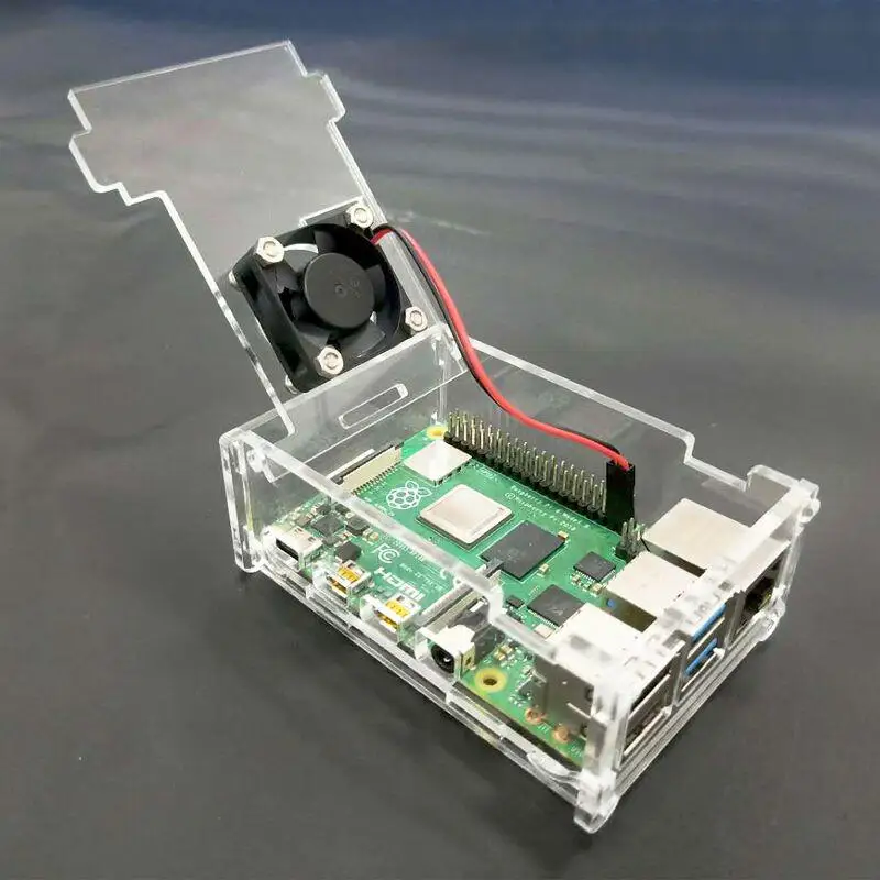 1 шт. акриловый прозрачный/Прозрачный чехол для Raspberry Pi 4 Модель B с охлаждающим