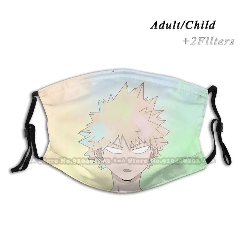 Путать Bakugou Katsuki многоразовая маска для лица моющиеся открытый нос рот крышка