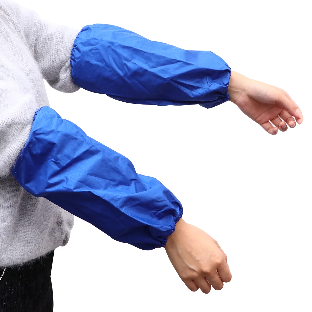 

2 пары нарукавников, водонепроницаемые маслонепроницаемые протекторы на манжеты, кухонный инструмент для очистки (синий)