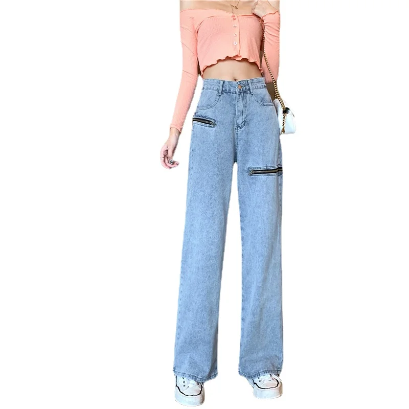 

Новые джинсы с прямыми штанинами женские джинсы большого размера джинсы с высокой талией свободные джинсы дизайнерские рваные джинсы на мо...