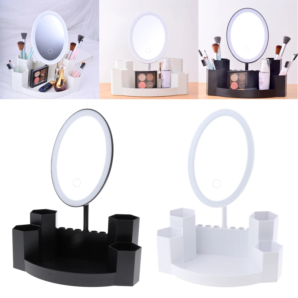 Зеркало для макияжа премиум класса MagiDeal с регулируемым углом и светодиодной