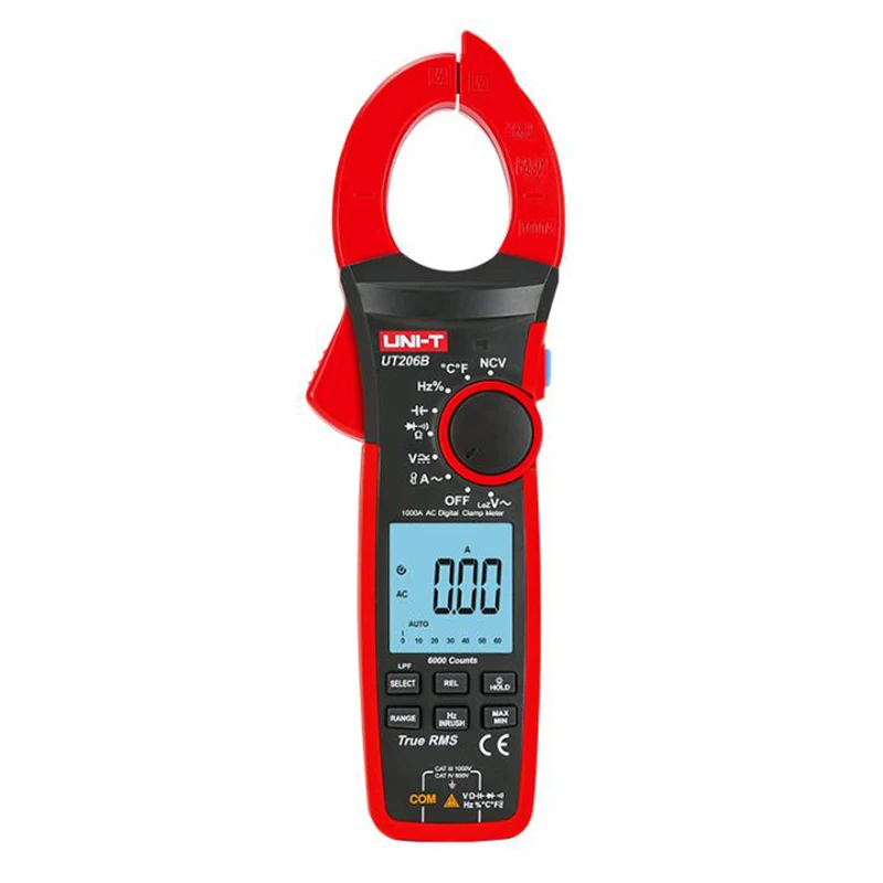 UNI T UT206B UT207B UT208B true эффективное значение Цифровые токоизмерительные клещи 1000A 1000 В