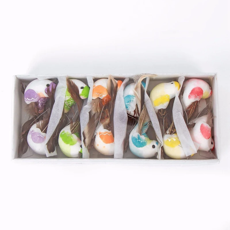 

12pcs 10cm Christmas Halloween Simulation Bird Garden Decoration Accessories Simulation Animal Bird