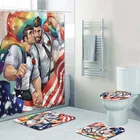 Занавески для душа для мужчин, для геев, набор из 4 шт., занавески для ванной, для геев, ЛГБТ, коврики для ванной, коврики, аксессуары для туалета, домашний декор