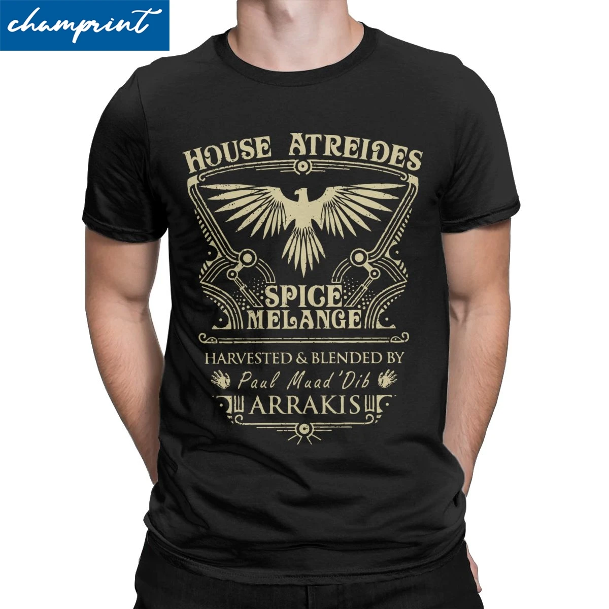 

House Atreides Dune Arrakis T Shirt Men Vintage T-Shirts Cotton Round Neck Science Fiction Tees Short Sleeve Clothes Plus Size