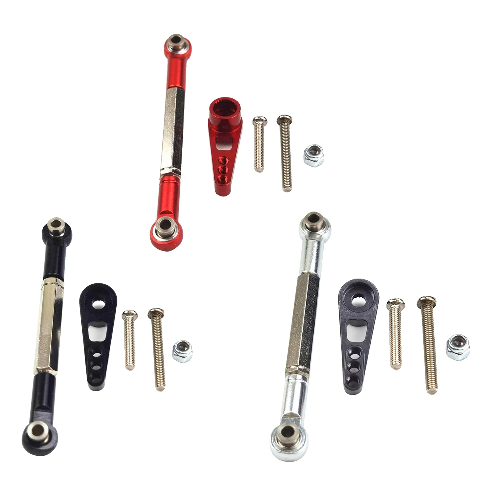 

Steering Linkage Alloy Servo Link Pull Rod Servo Arm Kit for MN MN86K RC Car