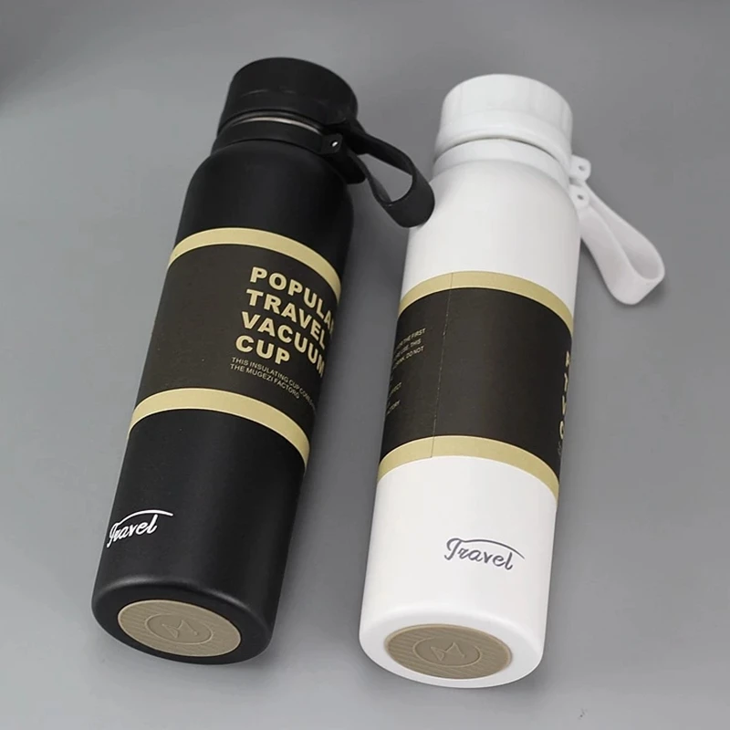 

850ml Simple Travel Coffee Mug Thermos Cup Vacuum Water Bottle Flask Stainless Steel Tea Milk Thermal Cup Students Couple Gift