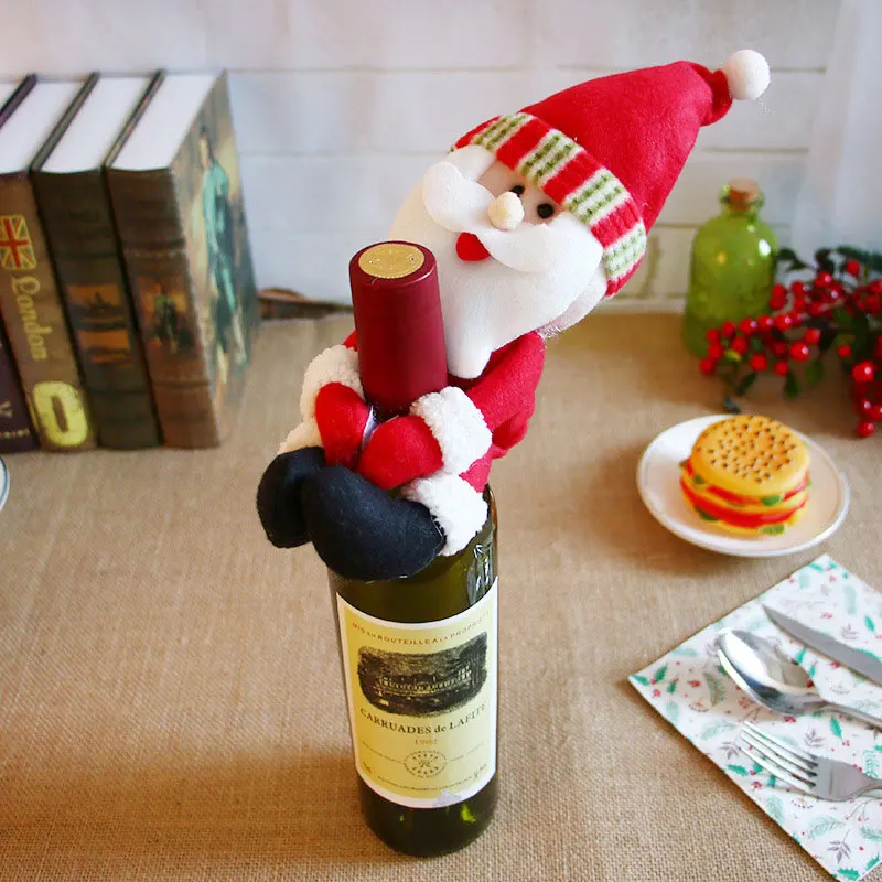 Santa claus Новогодняя Рождественская бутылка вина, пылезащитный чехол, подарок Санта-Клауса, рождественские украшения для дома, декор для обеденного стола - Цвет: Santa claus