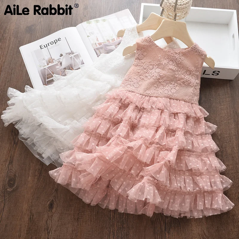 

Детское кружевное платье без рукавов, летнее Сетчатое платье с цветочным принтом для девочек 3-8 лет