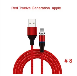 For Apple Red Магнитный кабель Micro USB кабель 3A Быстрая зарядка Магнитная линия Android зарядка линии синхронизации данных для huawei Xiaomi LG - Цвет: For Apple Red