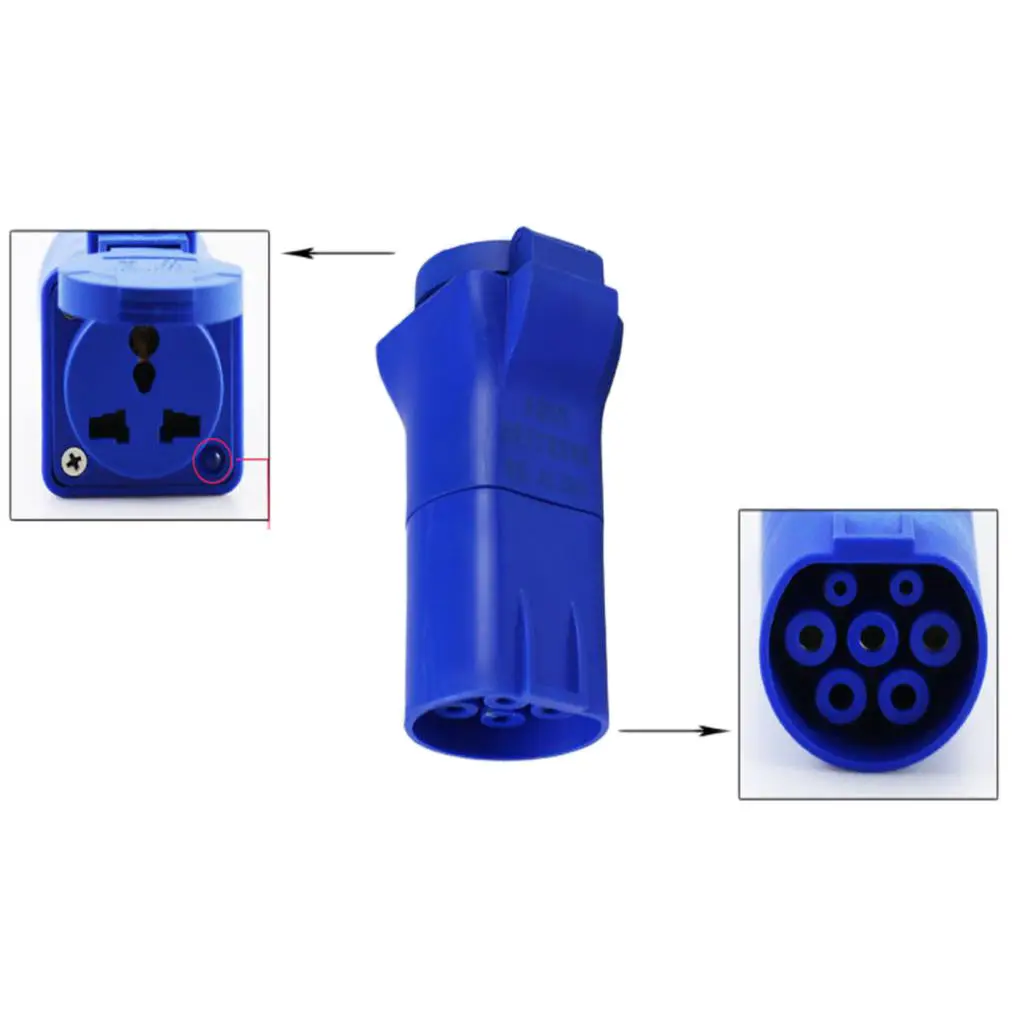 

Адаптер шнура питания RV штекер-гнездо съемный 220 В синий 7 зубцов