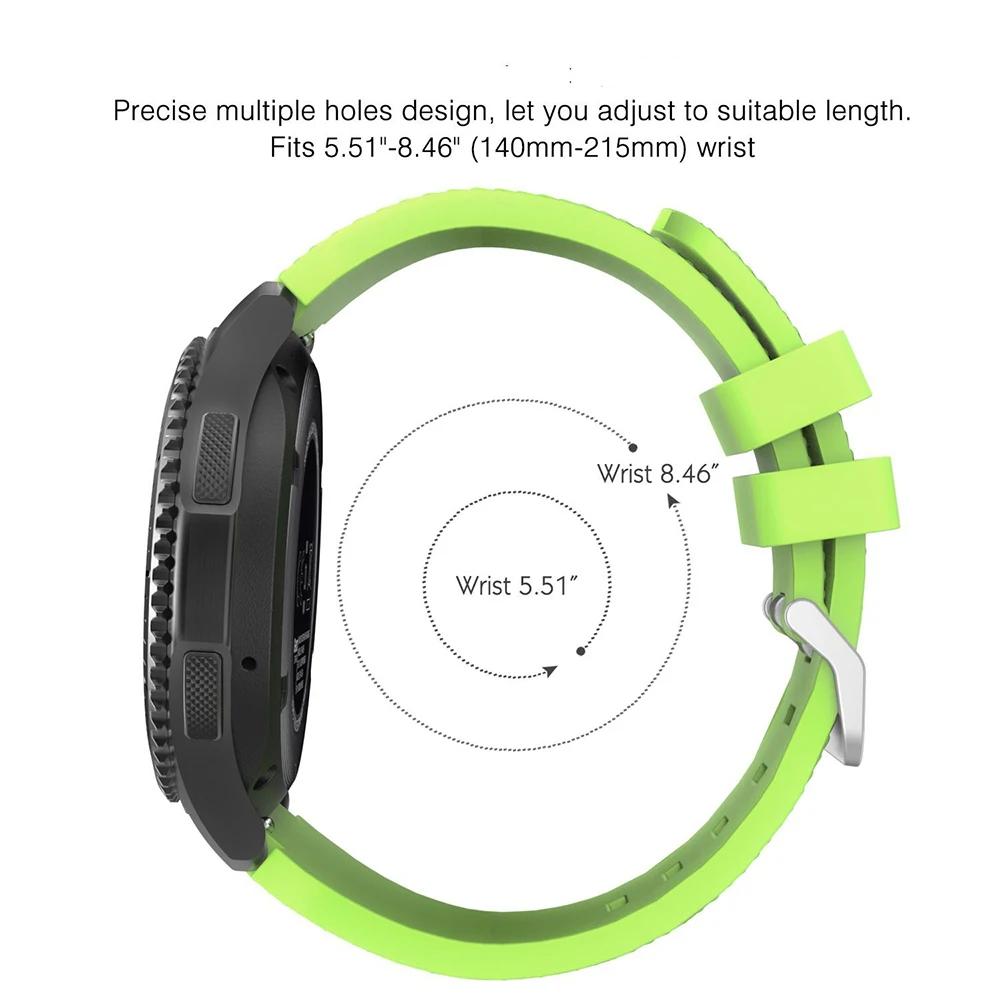 

22mm Silicone Band for Samsung Galaxy Watch 46mm 42mm Sports Strap for Samsung Gear S3 Frontier/Classic active 2 Huawei Watch 2