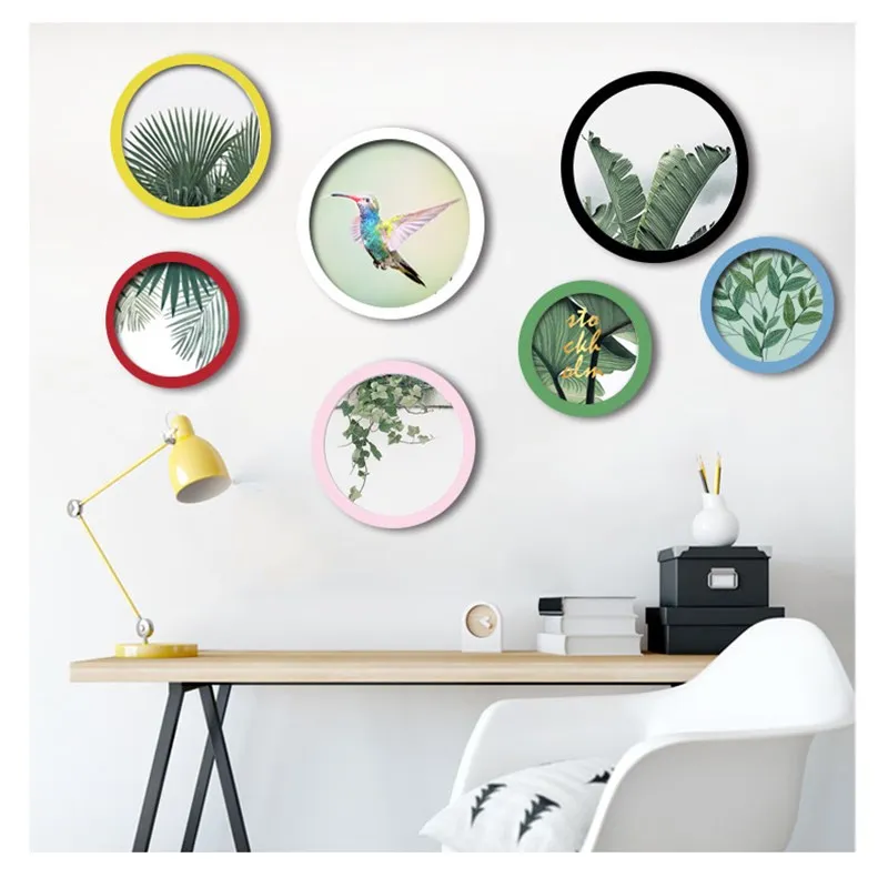 

Modern Simple Family Frame Round Picture Frames Wall Hanging Living Room Decor 6-10 Inch Art Painting Mural Frames 1PC DIY Gift
