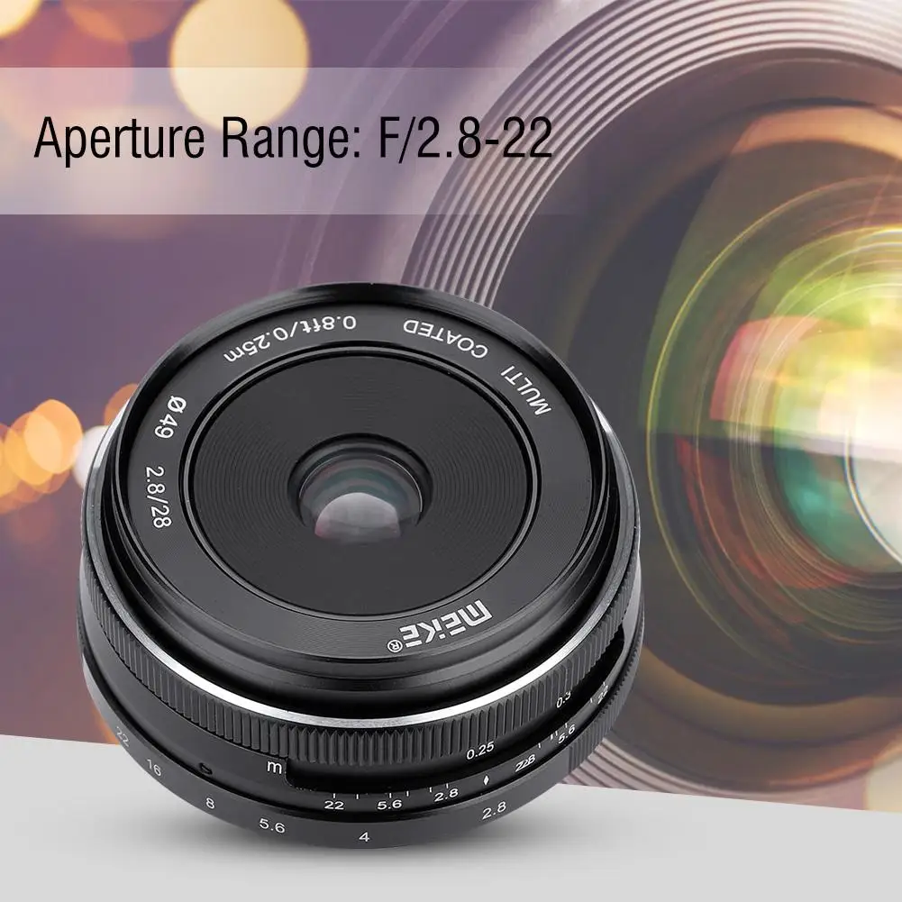Meike28 мм F2.8 широкоугольный ручной объектив APS-C для Fuji X-mount беззеркальная камера s чечевица объектив беззеркальная камера s