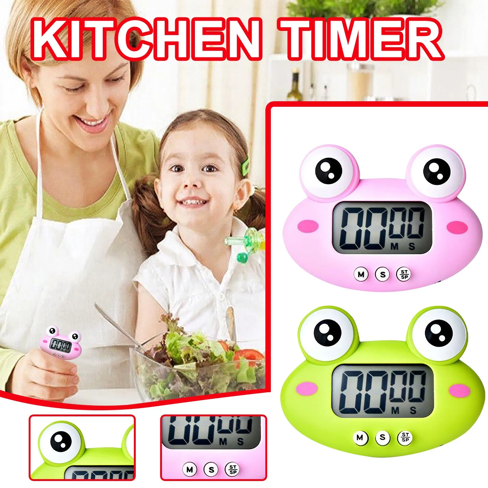 

Kitchen Timer Cartoon Cute Animal Bear Bull Analogue Alarm Gadget Bell Time Food Child's Favorite Appearance Cooking Chef