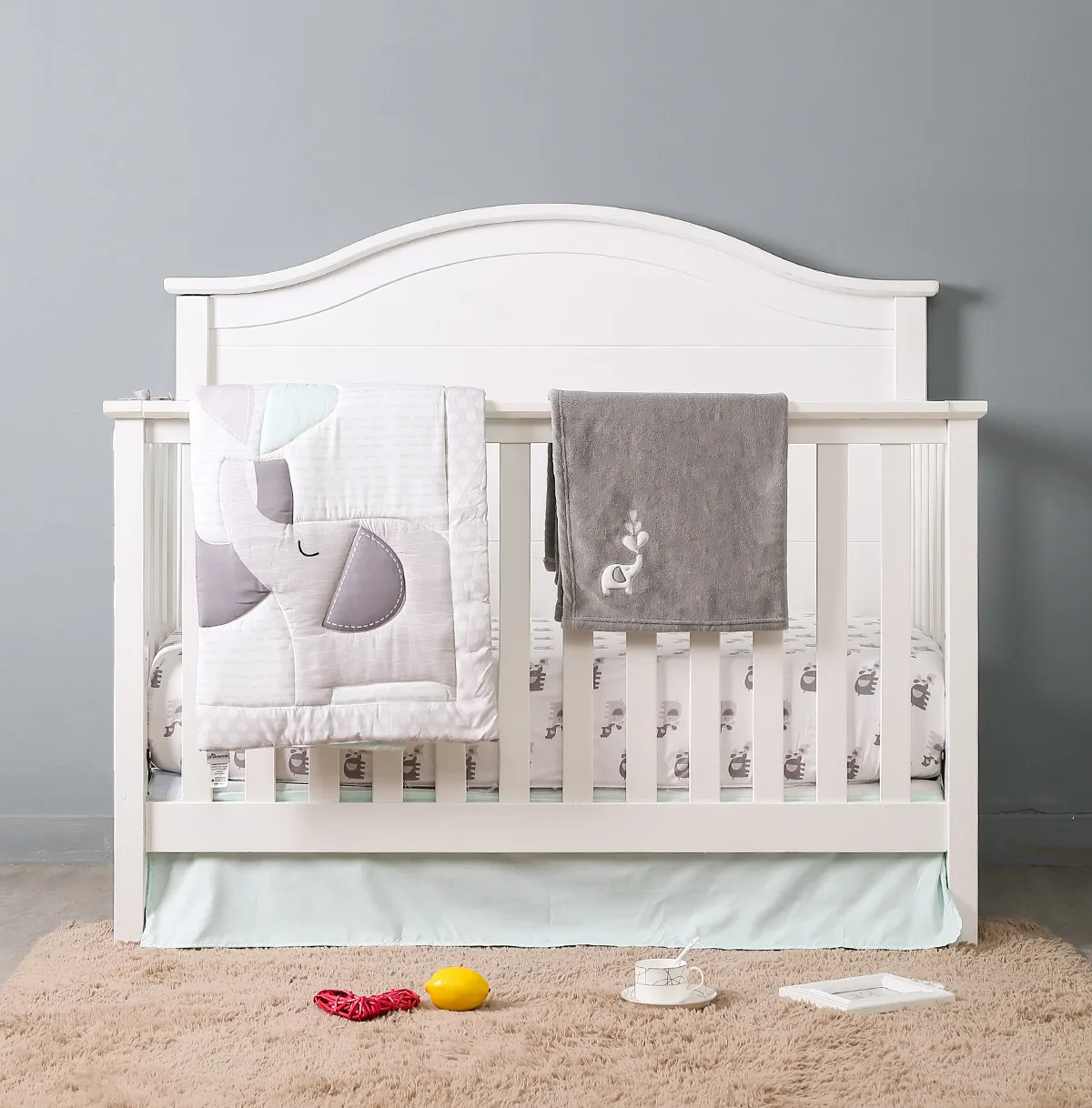 

Комплект постельного белья серого цвета для детей, 4 шт., комплект для украшения детской спальни, простыня с напылением, одеяло, одеяло