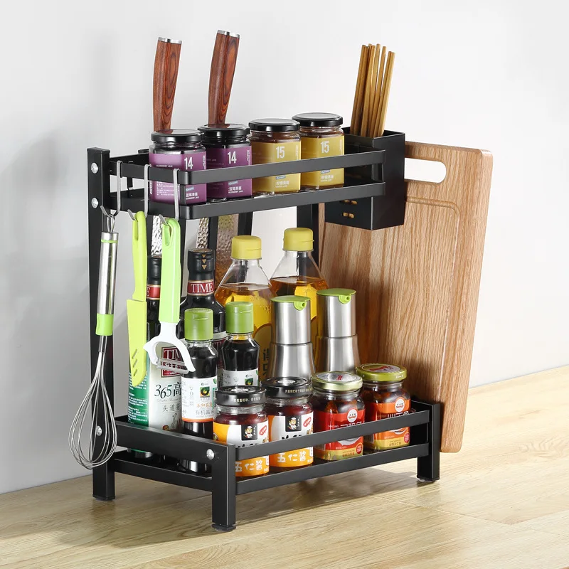 

Stainless Steel Kitchen Spice Rack Kitchen Board Knife Holder Organizer Multi-Layer Storage Shelf for Sauce Seasoning