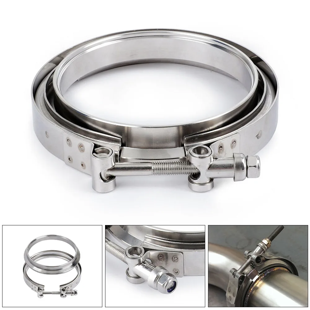 

5" Car 304S Stainless Steel Exhaust Flange Clamp V band Clamp Flange Kit For S400 S400SXE S475 S480 T6