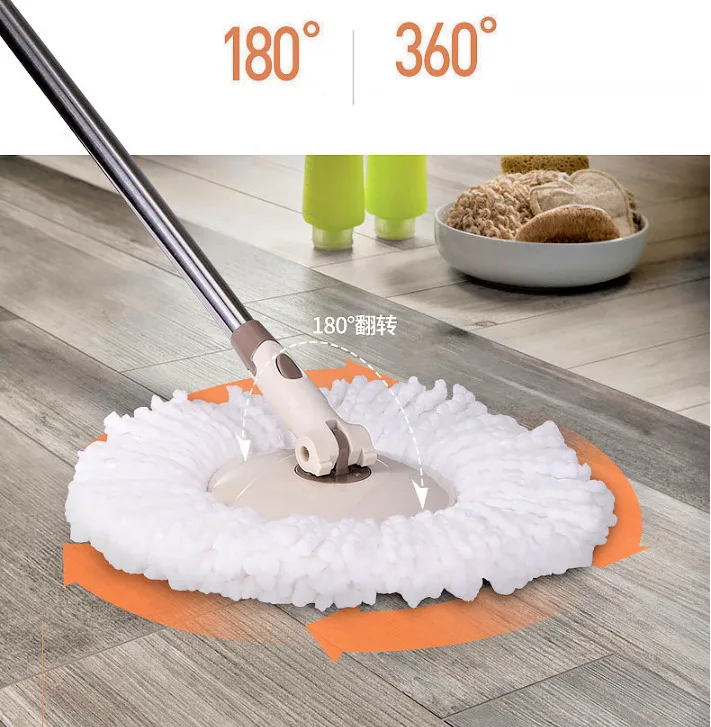 

360 Microfiber Spinning Magic Rotating Head Easy Cleaning Floor Mop Bucket Set