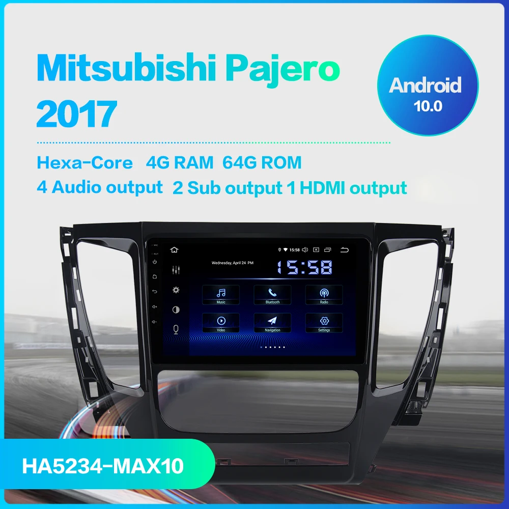 Dasaita 9 &quotAndroid 10 0 Автомобильный GPS радио плеер для Mitsubishi Pajero Sport 2017 с восьмиядерным 4