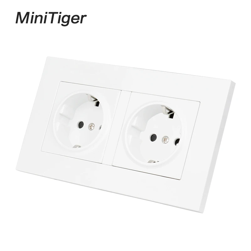Высококачественная настенная розетка Minitiger с двойным заземлением из золота и