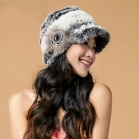 rex rabbit wool knit hat winter female thick warm hats for women colorful assorted colors warm duck tongue wool hat