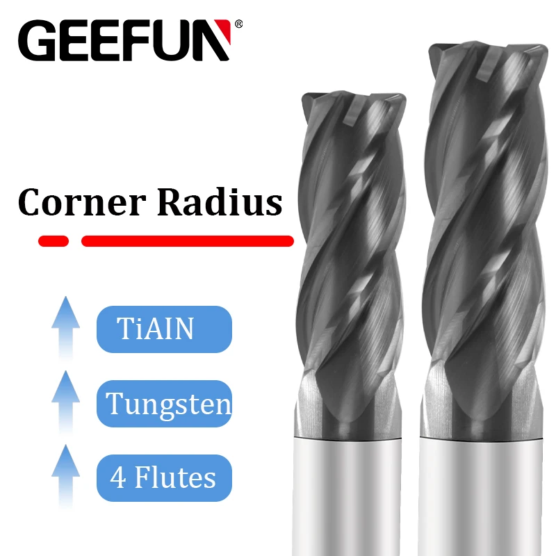 Концевая фреза r0 5 R1 HRC50 4 фрезы из карбида вольфрама Фрезерный резак с ЧПУ радиус