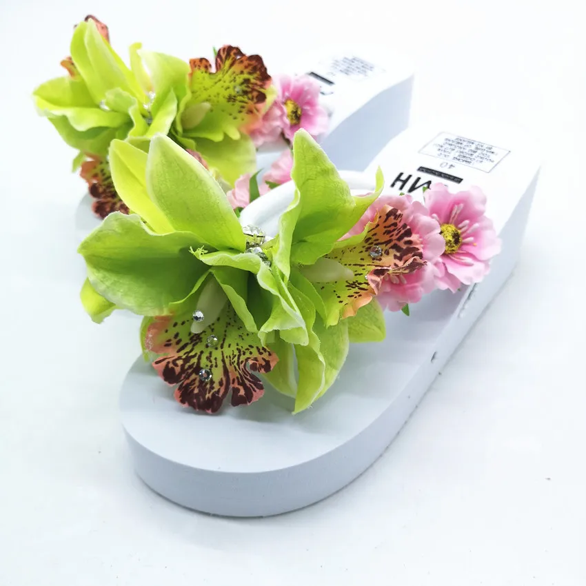 HAHAFLOWER/Новинка; модные летние женские шлепанцы на высоком каблуке; Вьетнамки; пляжная обувь на танкетке; обувь на платформе клиновидный вьетнамки