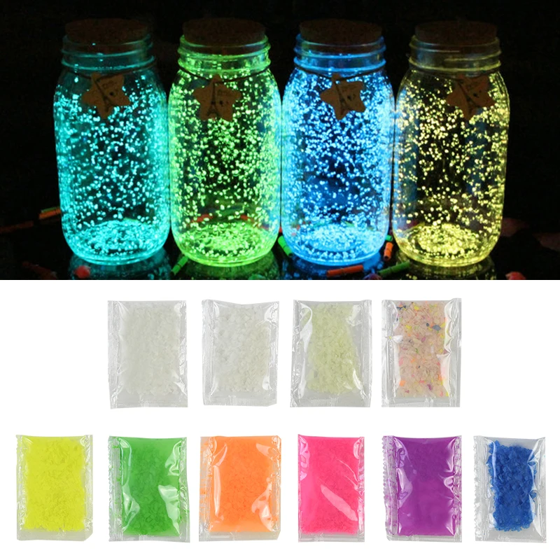 

10g Party DIY Fluorescent Super Luminous Particles Glow Pigment Bright Gravel Noctilucent Sand Glowing in the Dark Sand Powder