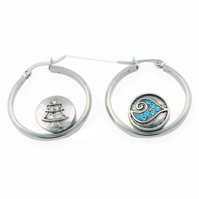 Fashion Snap Jewelry Stainless Steel Crystal Drop Earrings Fit 12MM snap Button DIY Earring For Women ZI001 | Украшения и