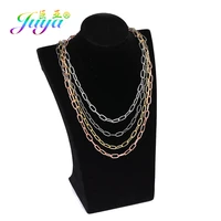 juya diy necklace chains supplies 4 colors mesh chains accessories for carabiner screw clasps punk pendant jewelry making