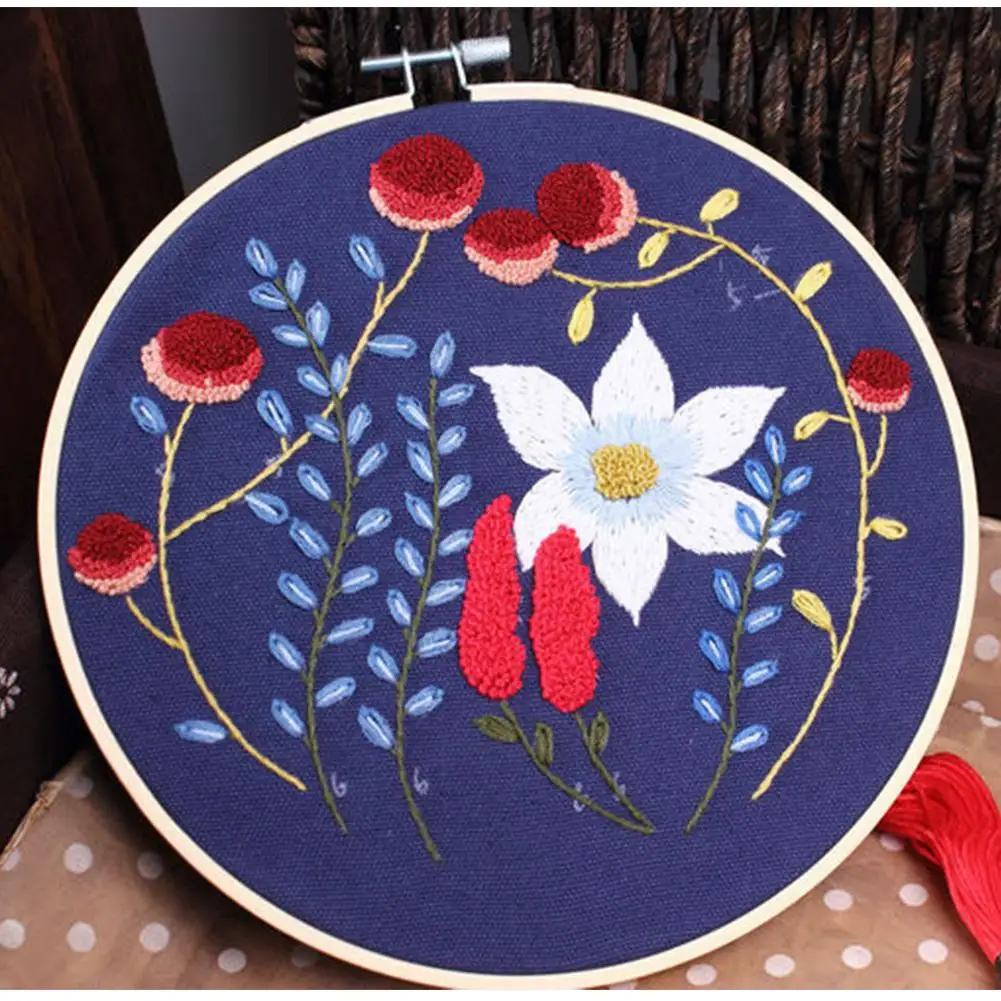 Цветок лист ручной работы сделай сам Ткань Европейская Вышивка Цветы Растения