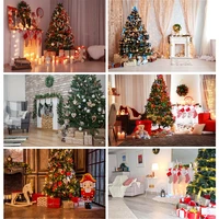 shengyongbao christmas theme photography background fireplace christmas tree backdrops for photo studio props 211110 hs 06