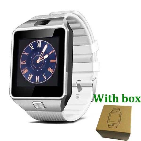 White with box Bluetooth Смарт-часы DZ09 телефон с камерой Sim TF карта Android SmartWatch телефонный звонок браслет часы для Android смартфон - Цвет: White with box